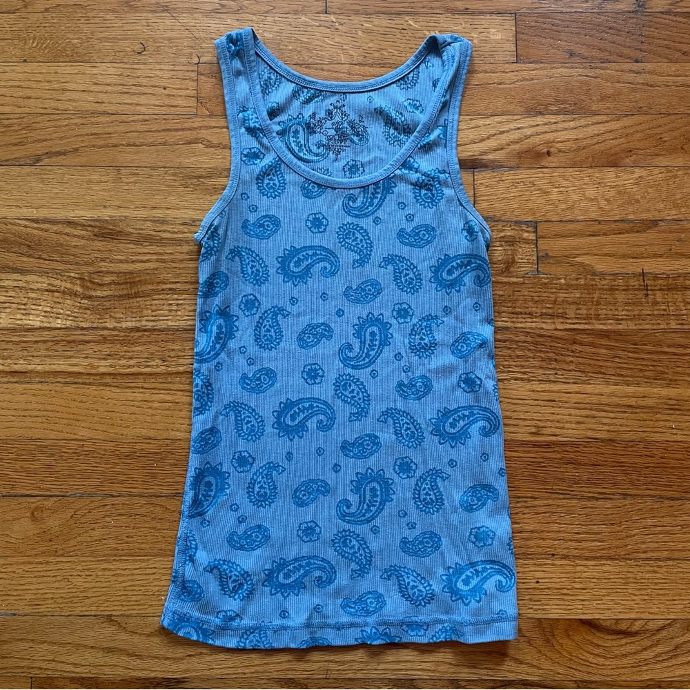 Y2K Blue Paisley Tank Top